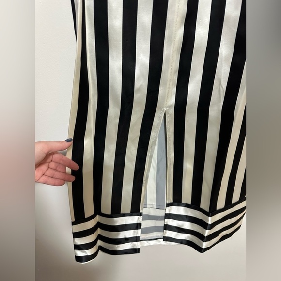 Vintage 70s Handmade Mod Sleeveless Maxi Column Dress Striped - Picture 4 of 4